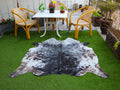 Black and White Cowhide Rug in Salt and Pepper Print