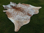 Salt and Pepper Print Cowhide Rug in Beige and White Color
