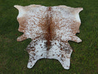 Salt and Pepper Print Cowhide Rug in Beige and White Color