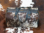 Duffel Bag with Fringe Tassels – Speckled Black and White Print
