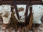 Duffel Bag with Fringe Tassels – Salt and Pepper Print