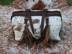 Duffel Bag with Fringe Tassels – Salt and Pepper Print