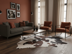 Tricolor Panda Print Cowhide Rug with Unique Design