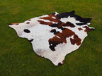 Tricolor Panda Print Cowhide Rug with Unique Design