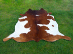 Brown and White Panda Print Hair-On Cowhide Rug
