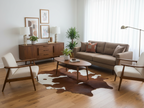 Brown and White Panda Print Hair-On Cowhide Rug