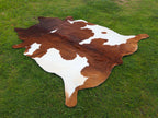 Brown and White Panda Print Hair-On Cowhide Rug