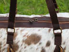 Duffel Bag with Fringe Tassels – Salt and Pepper Print