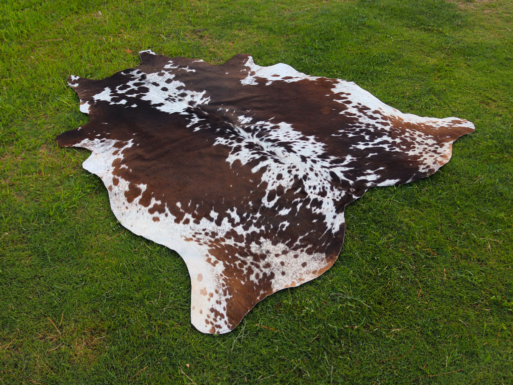 Tricolor Speckled Cowhide Rug for Home Décor