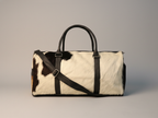 Exclusive Black and White Cowhide Duffel Bag