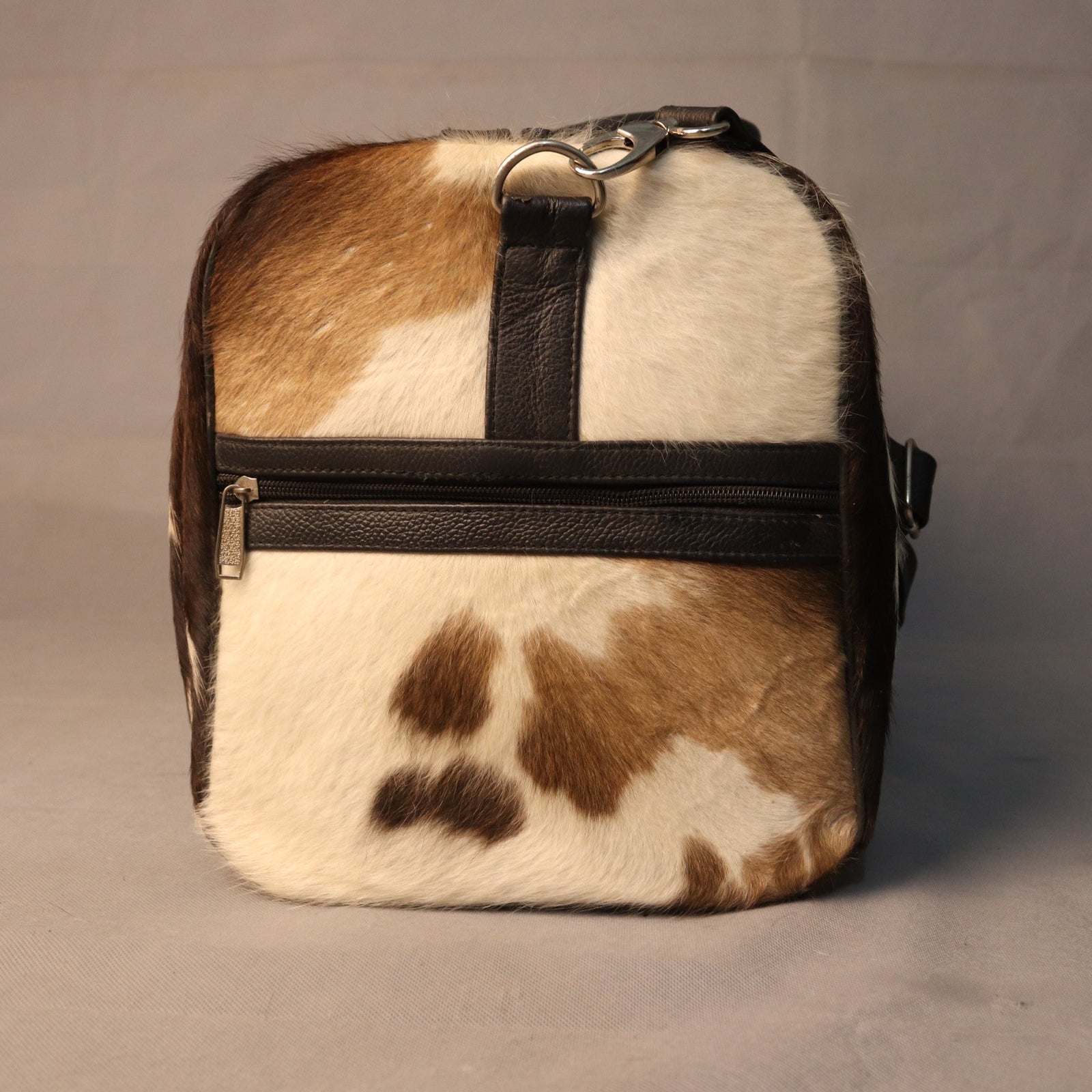 Exclusive Black and White Cowhide Duffel Bag