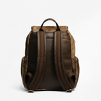 Cowhide Backpack Bag - Chocolate Brown and White