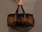 Chocolate Brown Duffel Bag - Made from Brindle Cow Skin