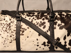 Cowhide Duffel Bag - Spotted Black and White