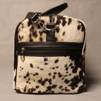 Cowhide Duffel Bag - Spotted Black and White