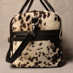 Cowhide Duffel Bag - Spotted Black and White