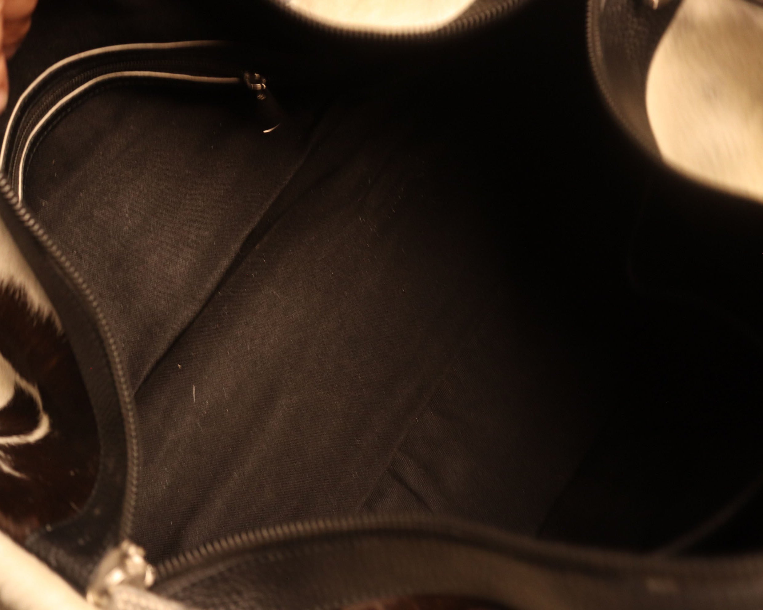 Cowhide Duffel Bag - Spotted Black and White