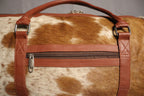 Cowhide Duffel Bag - Brown and White