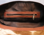 Cowhide Duffel Bag - Brown and White