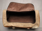 Cowhide Duffel Bag - Brown and White