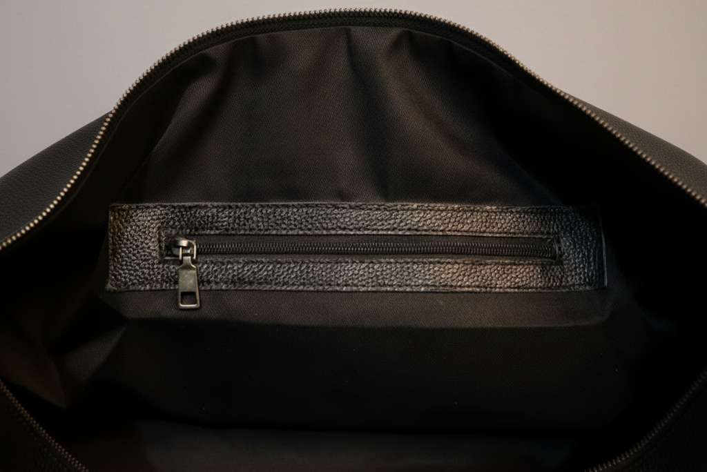 Cowhide Duffel Bag - Unique Buckle Style Handles