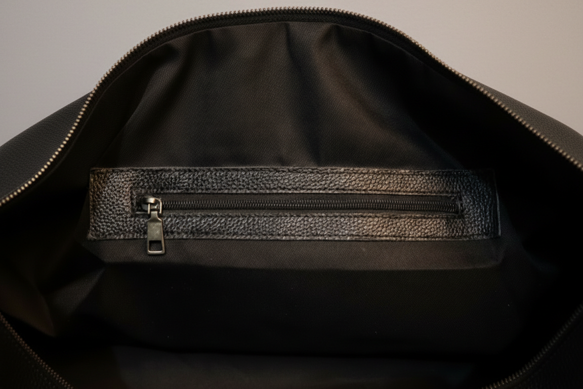 Cowhide Duffel Bag - Unique Buckle Style Handles