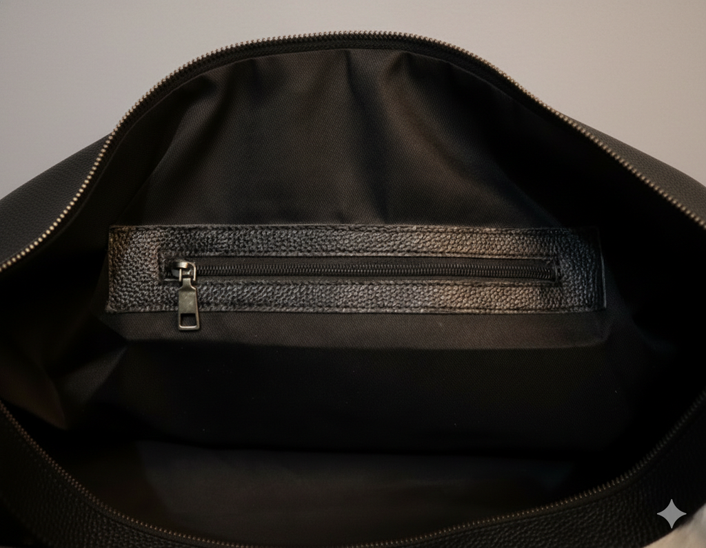 Cowhide Patchwork Duffel Bag - Grey and White Color