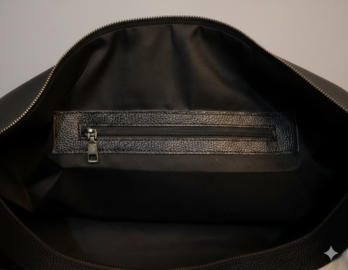 Cowhide Patchwork Duffel Bag - Grey and White Color