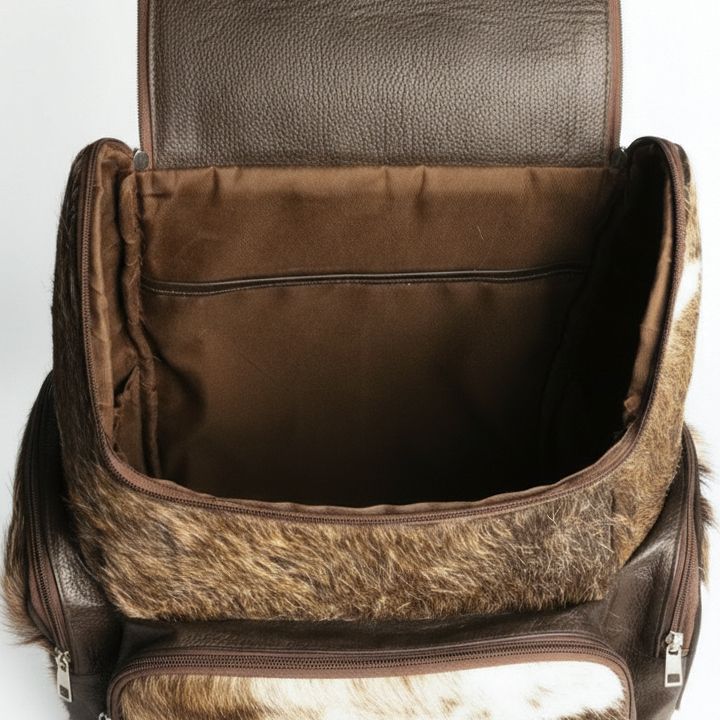 Cowhide Backpack Bag - Brindle Cowhide