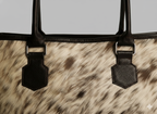 Cowhide Tote Bag - Spotted Brown and White