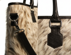 Cowhide Tote Bag - Spotted Brown and White