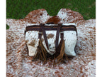 Duffel Bag with Fringe Tassels – Salt and Pepper Print