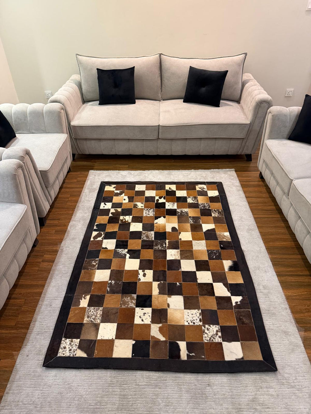 Tricolor Custom Patchwork Rug – Designer Rug